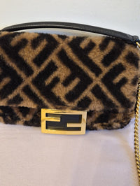 Fendi Mini Baguette – FF Shearling
