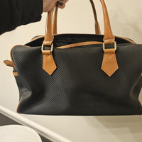 Yves Saint Laurent Vintage Woven Canvas Boston Bag
