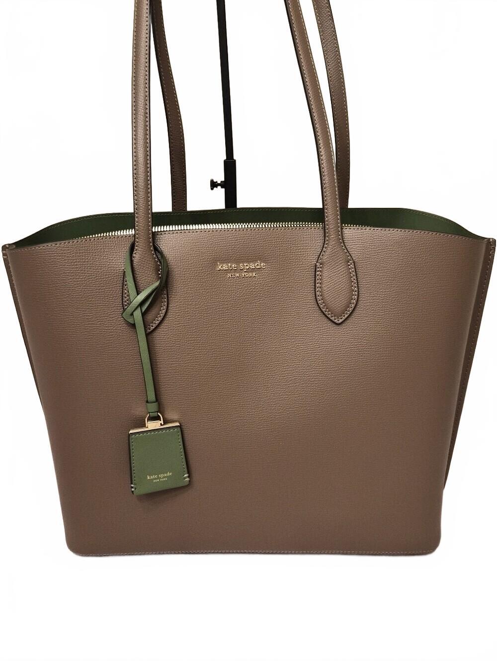 Kate Spade New York All Day Large Leather Tote | Taupe & Sage Green