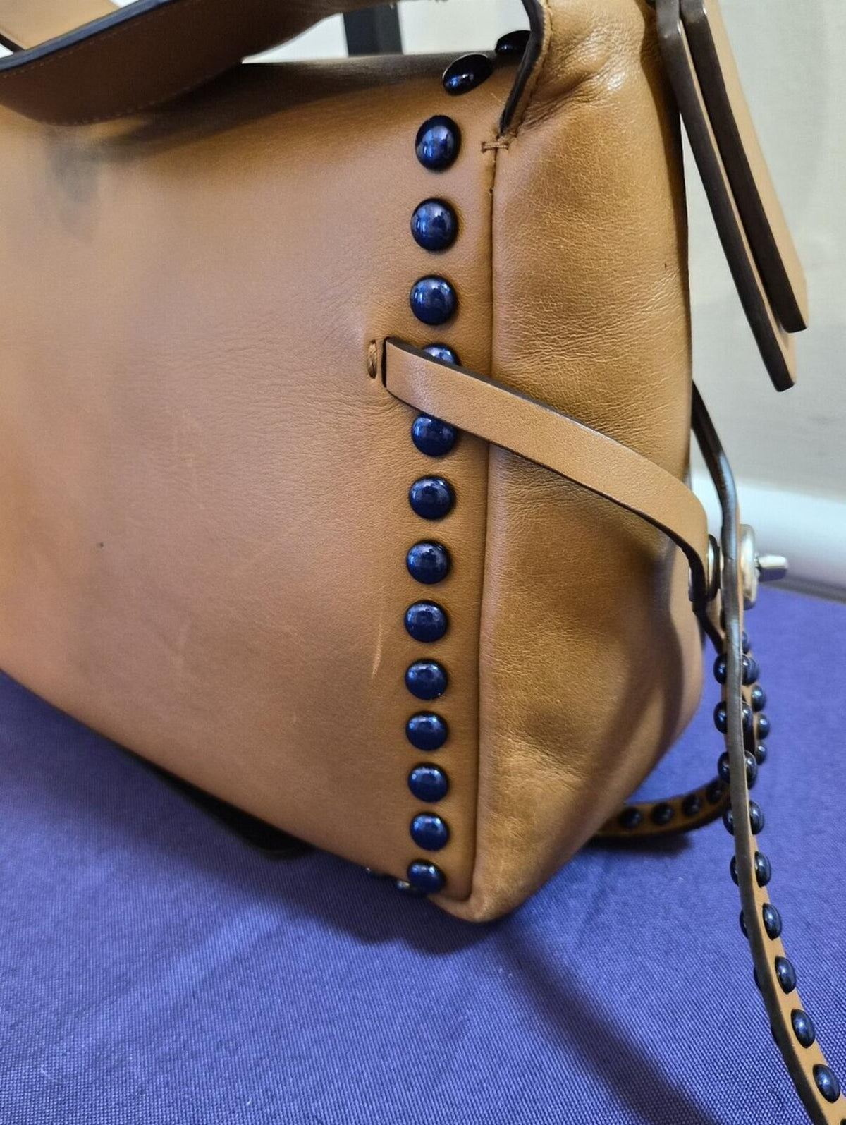 Coach Studded Messenger / Crossbody Bag 🤎💙