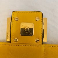 Fendi Yellow Embossed FF Baguette Leather Shoulder & Crossbody Bag | COA Included
