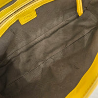 Fendi Yellow Embossed FF Baguette Leather Shoulder & Crossbody Bag | COA Included