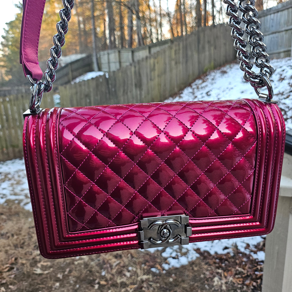CHANEL Metallic Boy Bag Medium