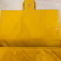 Fendi Yellow Embossed FF Baguette Leather Shoulder & Crossbody Bag | COA Included
